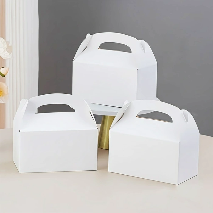 White Gable Boxes with Handle